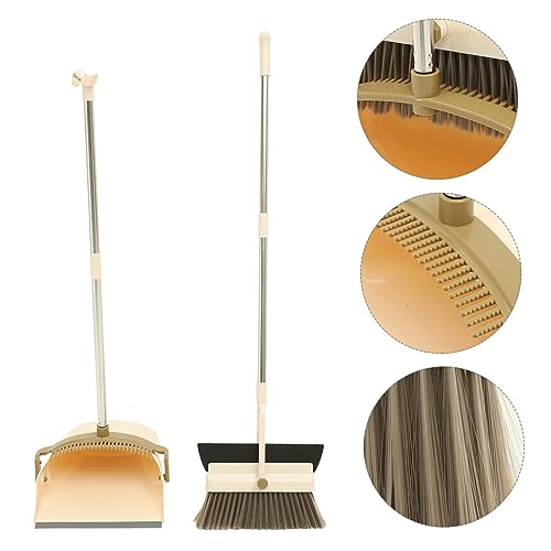Healeved 1 Satz Besen Mit Stiel Draußen Besen Draußen Broom and Dustpan Set Stubenbesen Besen Mit Stiel Stehkehrgarnitur Besen Und Kehrschaufel Set Besen Mit Kehrschaufel – Bild 6