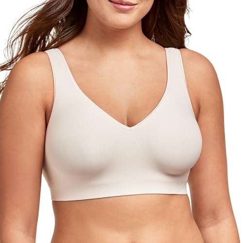 Hanes Womens Wireless Bra, Smooth Comfort Full-Coverage T-Shirt Bra, Single or 2-Pack