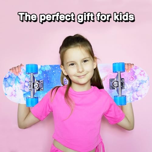 Image of Skateboards for Beginners Kids Boys Girls and Adults,31''x8'', 7-Layer Maple, Double Kick Concave, Fascinating Cool, Solid&Durable