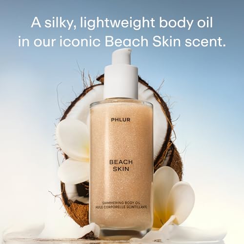 Image of PHLUR Beach Skin Body Mist (8 Fl Oz) and Shimmering Body Oil (4 Fl Oz) - Coconut, Sandalwood and Vanilla Scented