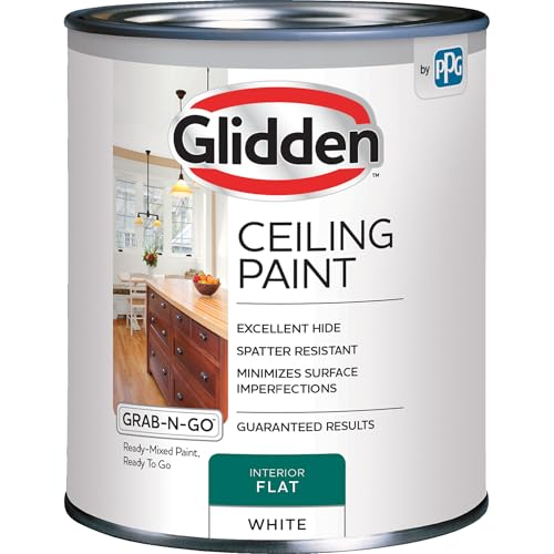 Glidden 1 qt. White Flat Ceiling Interior Paint - Thumbnail 4