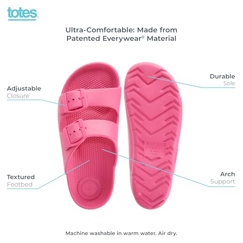 Image of totes Women's Everywear Lightweight Waterproof Adjustable Double Buckle Slide Sandal