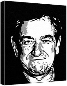 Ken Stott (100% Original Painting. Not A Print ) Acrylic Paint On Deep Framed Canvas (60 x 50 x 1.8 cm) 3-Colour Black/Grey/White-image-49