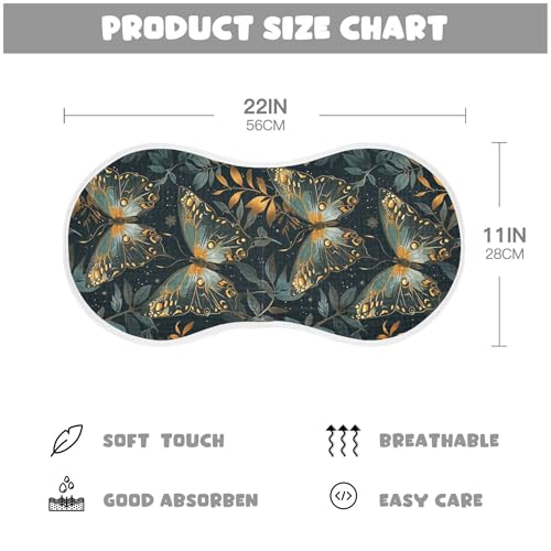 xigua Butterfly Leaves Baby Burp Cloths for Newborn Boys and Girls 1 Pack, Soft & Absorbent Cotton Baby Burp Cloth, Baby Washcloths, Newborn Towel, Burp Rags4