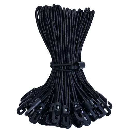 Materiali di alta qualità: i elastici sono realizzati in gomma naturale con eccellente elasticità e l'esterno è avvolto in poliestere per garantire durata e resistenza all'abrasione. mentre il gancio è realizzato in plastica ad alta resistenza, abbastanza stabile per l'uso in diversi ambienti.