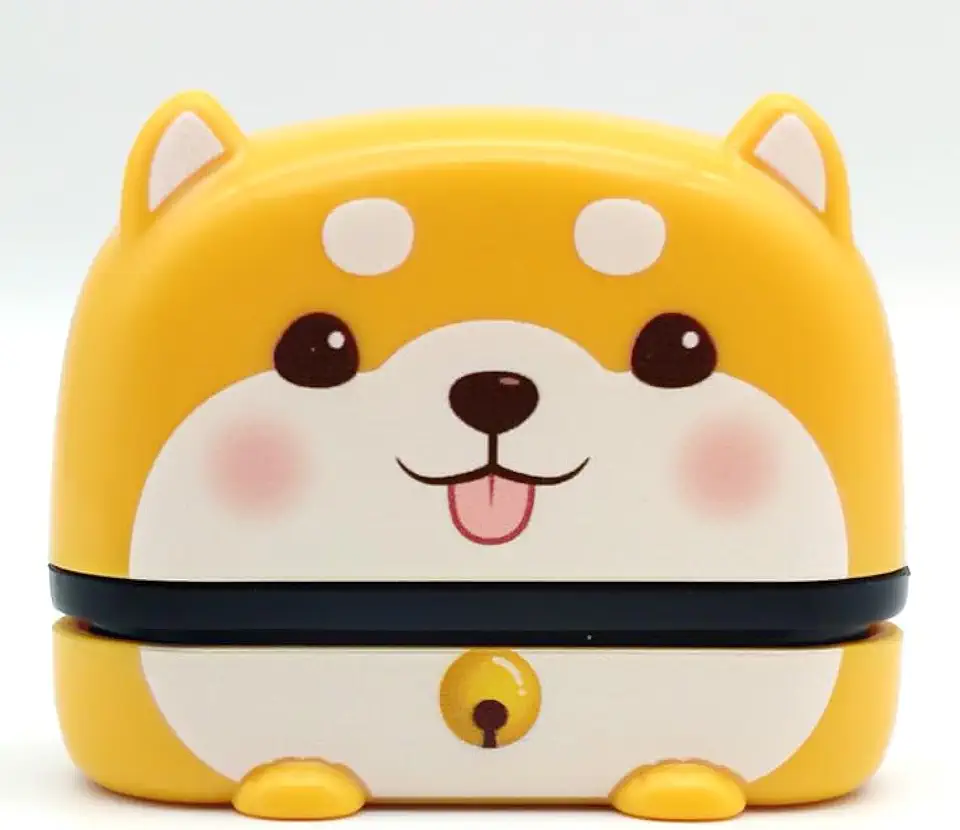 Carimbo de nome para roupas infantis à prova d'água – carimbos personalizados para crianças, crianças, estudantes, filhos, meninos, meninas, creche, presentes de volta às aulas (Shiba Inu amarelo)