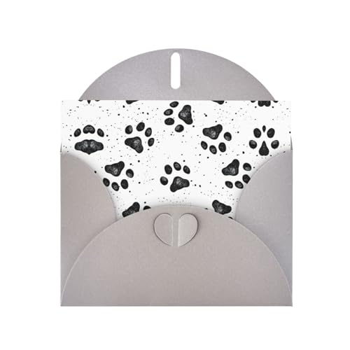 (ワートン) 犬の足跡パターンプリントグリーティングカード 半折り型 あらゆる機会の挨拶、パーティーの招待状のお祝い。
