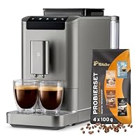 Tchibo Kaffeevollautomat Esperto2 Caffè mit 2-Tassen-Funktion für Caffè Crema und Espresso, Titanium Silver - INKLUSIVE Kaffeeprobierset GRATIS – Ansicht 1