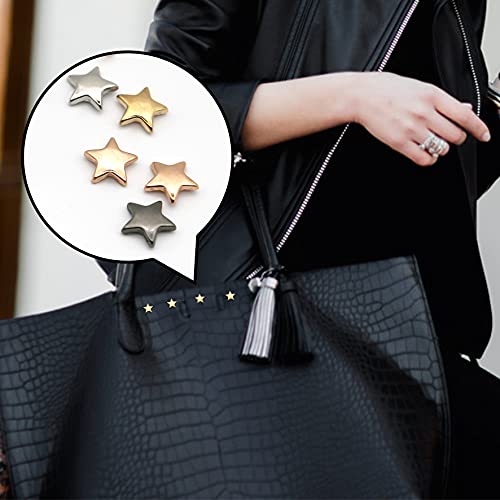 Inknote 250 Sets 5 Colors Metal Star Rivets Five-Pointed Star Nails Garment Rivets Leather Tacks Studs And Spikes For Clothing Bags Belts Dog Collar Shoes Diy Leather Craft Accessories #TOP1