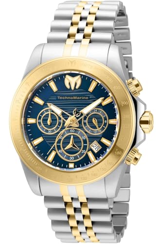 Technomarine Manta TM-219021 Reloj para Hombre - Impermeable - Analógico - Movimiento Cuarzo - Acero Inoxidable con Esfera Azul - 42mm