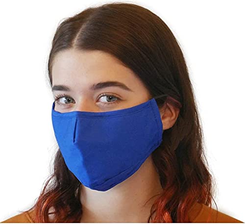 Xchime Cloth Face Mask,Made In Usa,Washable Reusable,Breathable With Adjustable Ear Loops, Nose Wire And Filter Pocket, 3-Layer Cotton Fabrics, For Teen Girls, Boys, Men Or Women 5-Pack #TOP1