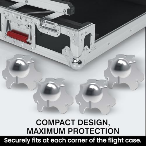 Image of Penn Elcom Flight Case Small Ball Corner (Set of 8) Top /Male | Zinc Finish | DJ /Audio /Sound Box (4.1 * 4.1 * 4.1 cm) Round Angle Edge | Case Protection with 3 Holes | Easy to Fit
