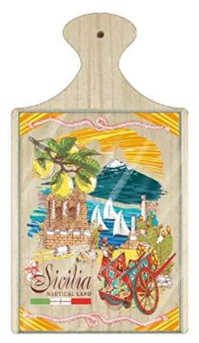 Lupia Mini Tagliere C/Vetro 16x29 Sicilia, Come da Foto