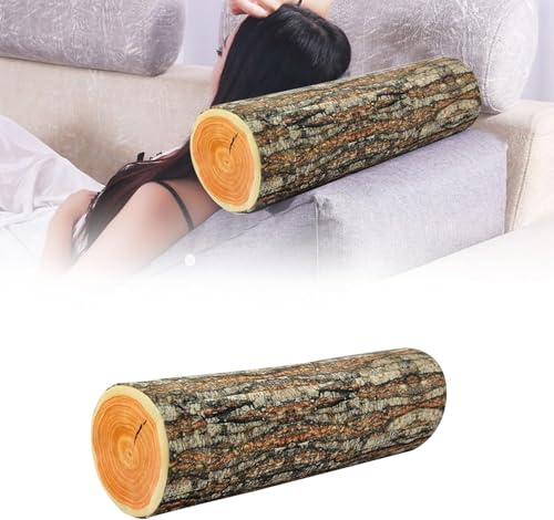 Almohada redonda de tronco de árbol impresión