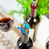 Handmade Wine Stopper Bottle Stopper With Blown Glass Butterfly Figurines - 3.5'' Wine Saver, Reusable Wine Stopper For Gifts, Bar, Holiday Party, Wedding