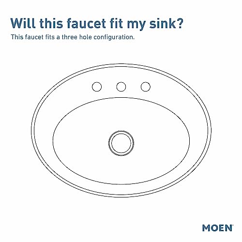 Moen Glyde Matte Black Two-Handle High Arc Widespread Bathroom Sink Faucet for 3-Hole Setups with Valve Included, TV6173BL by Moen - Used condition - Image 5