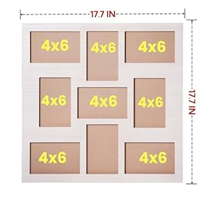 4x6 Collage Picture Frames - 9-Opening Picture Collage Frame Wall Decor Frame for Family Photos - Multi-Photo Display for Gallery Style, Perfect for Hanging or Tabletop Use (White) 4×6 Collage Picture Frames 9 Opening Picture Collage Frame Wall Decor Frame for Family Photos Multi Photo Display for Gallery Style Perfect for Hanging or Tabletop Use White