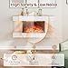 GOFLAME 18” Electric Fireplace with 32 Inch Floating Mantel, Wall-Mounted All-in-One Fireplace with 12-Color Dimmable Flame & Ambient Light, 750/1500W Heater, 8H Timer Overheat Protection