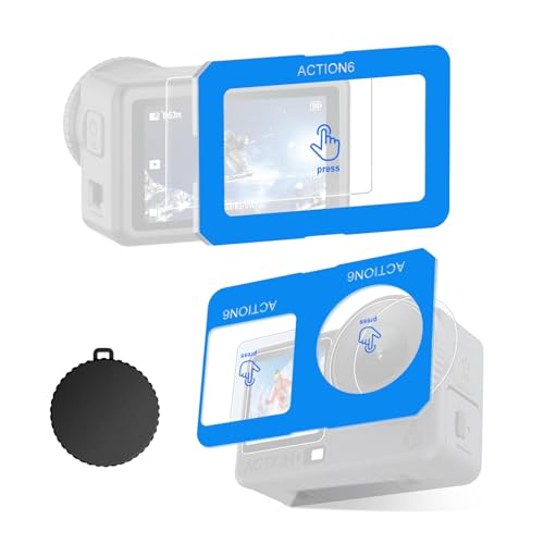 AHNHSKY DJI Osmo Action 6�p�����Y�J�o�[�t���X�N���[���v���e�N�^�[ ���������K���XLCD�f�B�X�v���C�t�B���� �ȒP���t���c�[���t�� �d�x9H�ی� ���h�~