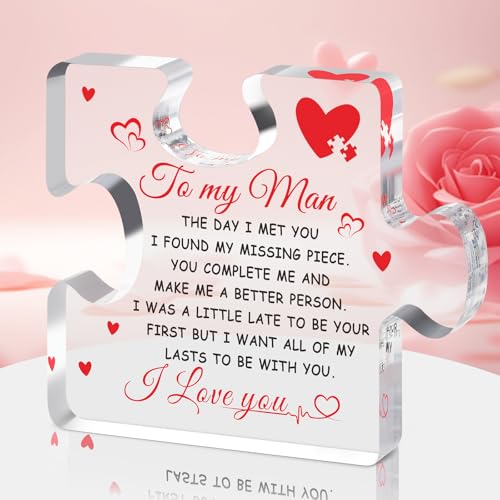 Birthday Gifts for Boyfriend Men to My Man Acrylic Block Puzzle