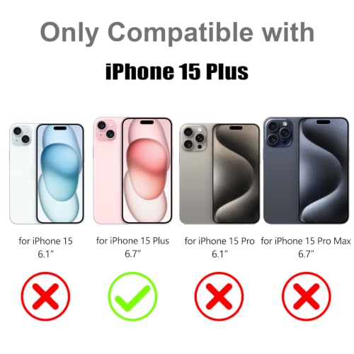 Image of Magnetic Case for iPhone 15 Plus [Compatible with Magsafe] [Cute Fashion Fluorescent Design] [1 Screen Protector] Slim Translucent Matte Case for iPhone 15 Plus 6.7 inch 2023, Purple