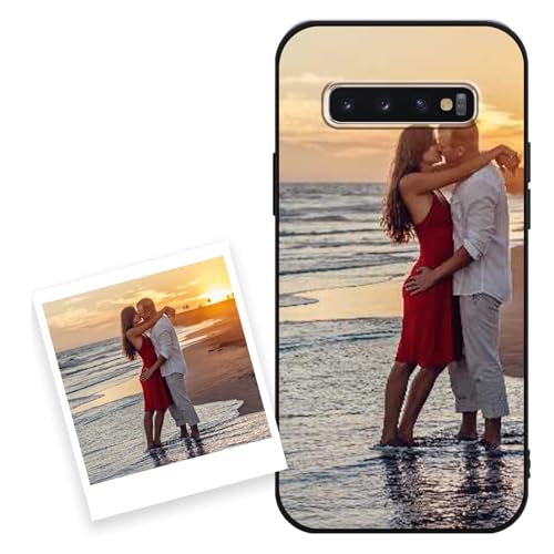 Coiwxmoi Funda Personalizada para Samsung Galaxy S10 Plus 6,4'', Personalizable Case con Imagen Foto, Personalizado Custom Carcasa Antigolpes Flexible Protector Cover para Samsung S10 Plus, Negro