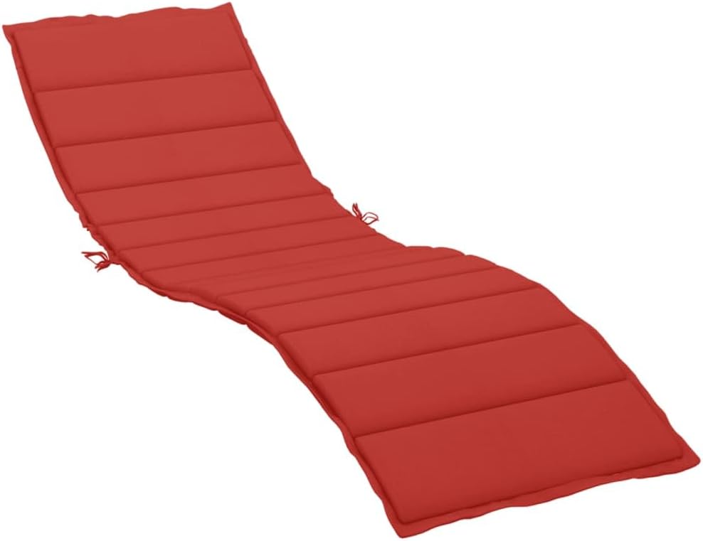 vidaXL Outdoor Sun Lounger Cushion - Weatherproof and Durable Oxford Polyester - Soft Foam Fiber Filling - 78.7"x23.6"x1.2" Red - Suitable for Patio and Indoor Use