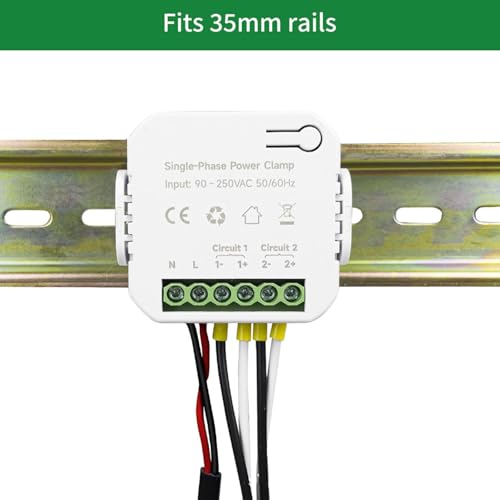 Image of Smart Energy Monitor with 2PCS 120A CT Clamps 90-250VAC Real Time Power Consumption Tracker for Solar Grid Systems Voltage Current Frequency Monitoring