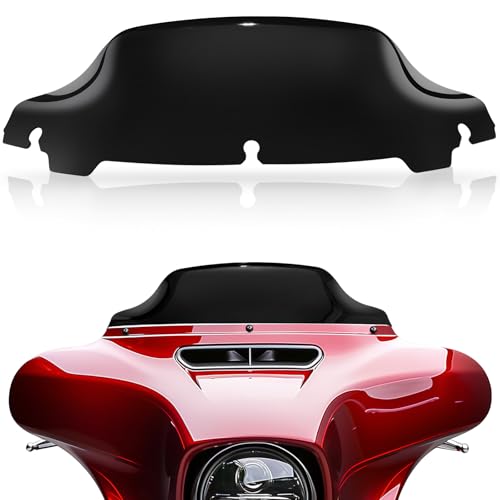 Image of JMTBNO Black 7 inch Motorcycle Wave Windshield Windscreen Compatible for 2014-2024 Harley Davidson Touring Street Glide /Electra Glide /Ultra Limited /Tri Glide FLHT FLHX FLHXS FLHTK