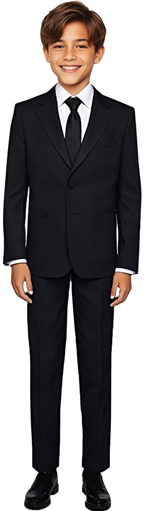 Black n BiancoBoys' Formal Black Suit with Shirt and Vest