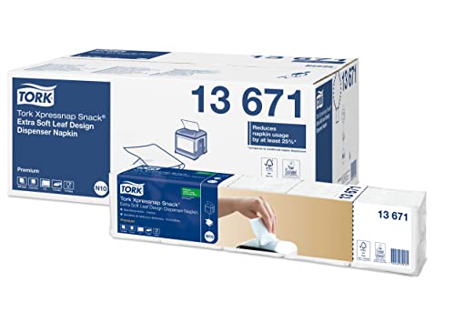 Servilletas Tork Xpressnap N10 Premium extrasuaves de 2 capas con diseño de hojas