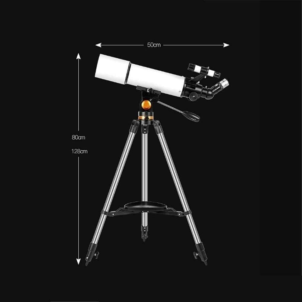 大人と子供のための望遠鏡、天文学の初心者のための80mm口径の天文屈折望遠鏡、電話アダプターとキャリーバッグ付きの500mmポータブ