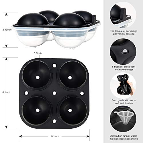 Round Ice Cube Mold, Easy Release Ice Ball Mold Ice Cube Trays Silicone Ice Cube Tray Large Ice Cube Tray for Whiskey, Cocktail Flexible