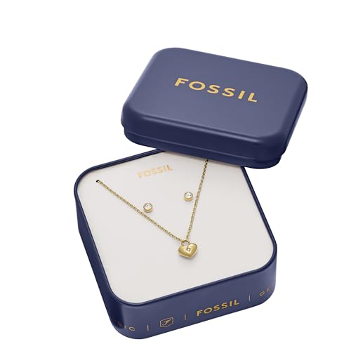 Image of Fossil Women's Gold-Tone Stainless Steel Pendant Chain Necklace for Women