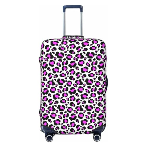 Luggage Cover Protector - Leopard print pink cute stylish Suitcase Covers for Luggage Fit 25-28 Inch Suitcase