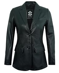 2 Button Leather Blazer - Black
