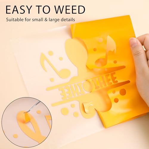 Image of HTVVETUR Orange HTV Iron on Vinyl 12Inch by 35ft Heat Transfer Vinyl for T-Shirt HTV Rolls for All Cutter Machine - Easy to Cut & Weed (35ft, Light Orange)