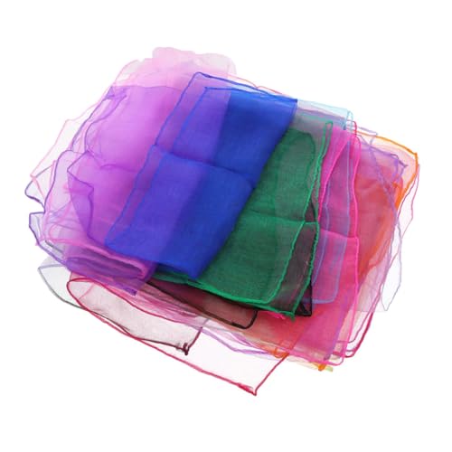 TENDYCOCO 10pcs Chiffon Square Dance Scarves Small Square Scarves Small Dance Square Scarves Band Scarf