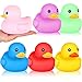 Deekin 6 Pcs Multicolor Rubber Duck Toy Assortment Duckies Bulk Squeak Rubber Duckies for Kid Baby Bath Shower Pool Classroom Summer Beach Activity (Bright Style,5 Inch)