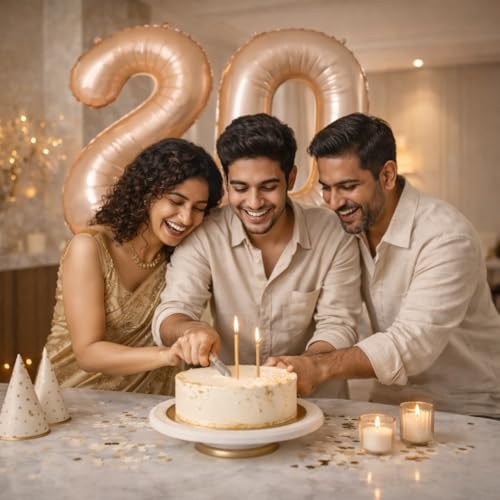 Image of WP WANNA PARTY 40 Inch Number 2 Balloons Retro Apricot Balloon For 2Nd Birthday Caramel Nude Foil Digit Birthdays, Anniversary Graduations Decorations 1 Piece
