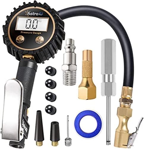 AstroAI ATG250 Digital Tire Inflator with Pressure Gauge, 250 PSI Air Chuck and Compressor Accessories Heavy Duty with Rubber Hose and Quick Connect Coupler Car Accessories for 0.1 Display Resolution