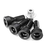 QIANGQIANG Very gondhh Set de Bloqueo de Ruedas Black Lug Bolts Fit for BMW 12 8i 135i 318i 323i 325i 328i 330i 335i 525i 528i 530i 535i 540i 545i 550i 650i 735i 740i