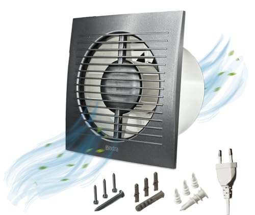 H&C VENT Ventilador de baño estándar de 150 mm de diámetro, IPX4, 20 W, 200 m³/h, 40 dB, para baño, cocina, garaje, invernadero, tienda de crecimiento, inodoro, ventilador, ventilador de pared,
