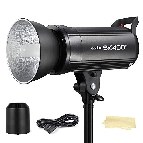 Godox SK400II 400Ws GN65 5600K Studio Strobe Flash Monolight Light for Studio Shooting,with Built-in Godox 2.4G Wireless X System,150W Modeling Lamp(Bowens Mount)