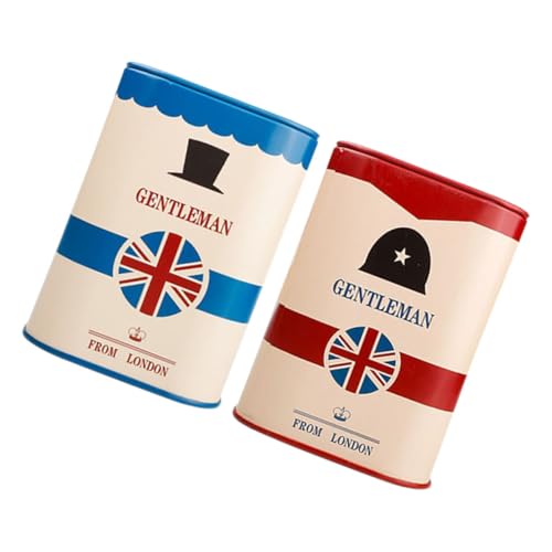 VALICLUD Caja De Hojalata Para Cuchillas De Afeitar 2 Piezas Tamaño Compacto Desmontable Metal Robusto Para Peluquería y Cuidado Personal Tapa Azul y Roja Para Salón Profesional