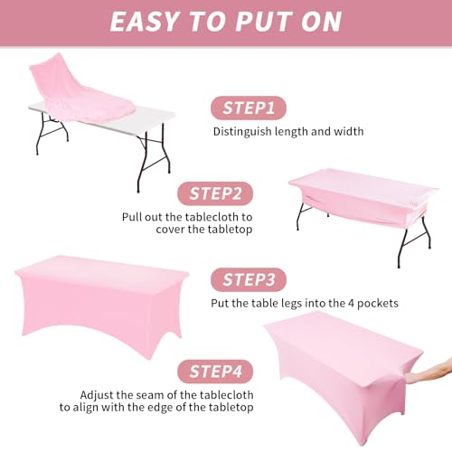 Nappe extensible de qualité supérieure en élasthanne rose pour salons Fixwal