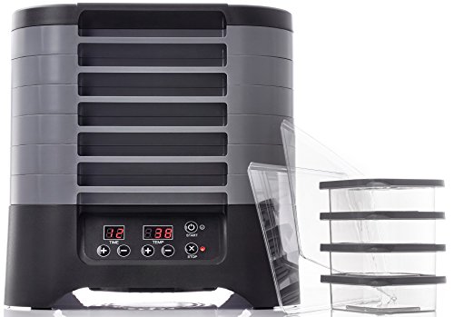 Excalibur Sts60B 6-Tray Stackable Electric Food Dehydrator With Digital Control Featuring 48-Hour Timer Includes Mesh Screens Yogurt Cups And Drying Sheets, 6-Tray, Gray #TOP4