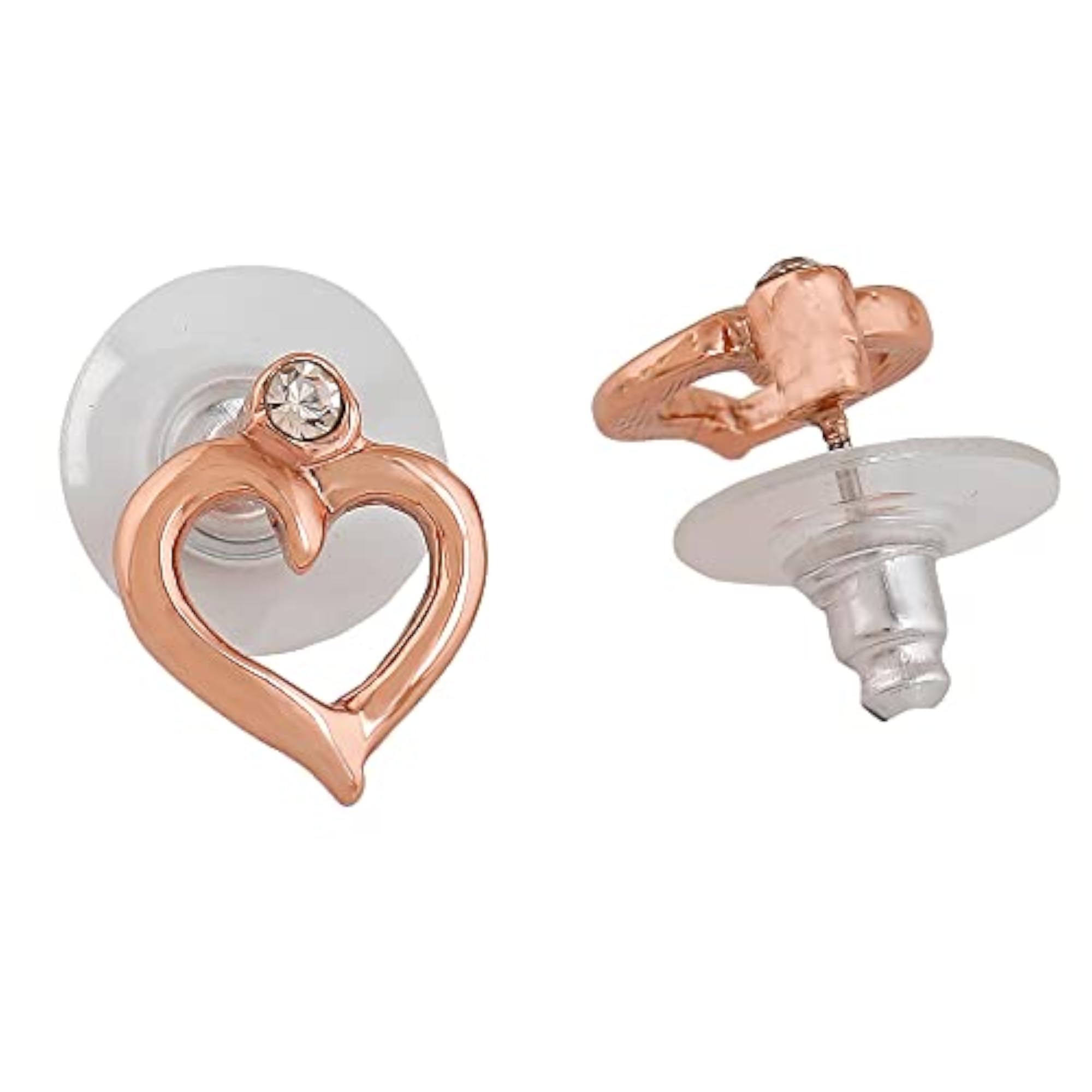 Crystal Stud Earrings Silver Plated Dainty Design