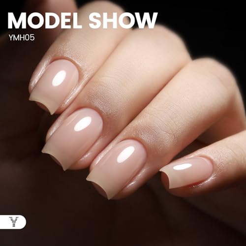YOKE FELLOW 50g Builder Gel for Nails, Long-Lasting Soak-Off Nail Extension Gel for Beginners & DIY Home Salon Manicure(YMH05-Light Apricot Nude)