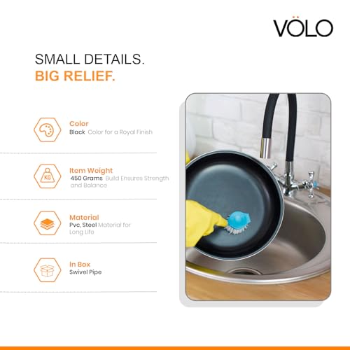 Image of Volo 360 Degree Swivel Spout for Basin Mixture and Flexible Silicone Taps (Black)